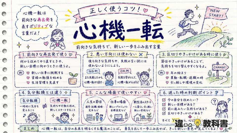 心機一転の意味を押さえて正しく使うためのポイント