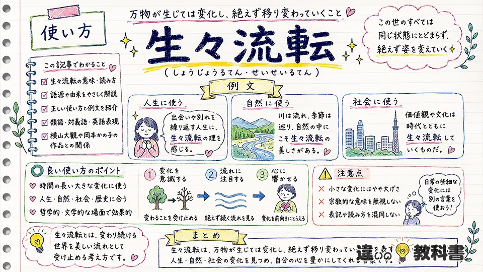 生々流転の意味を踏まえた使い方と例文