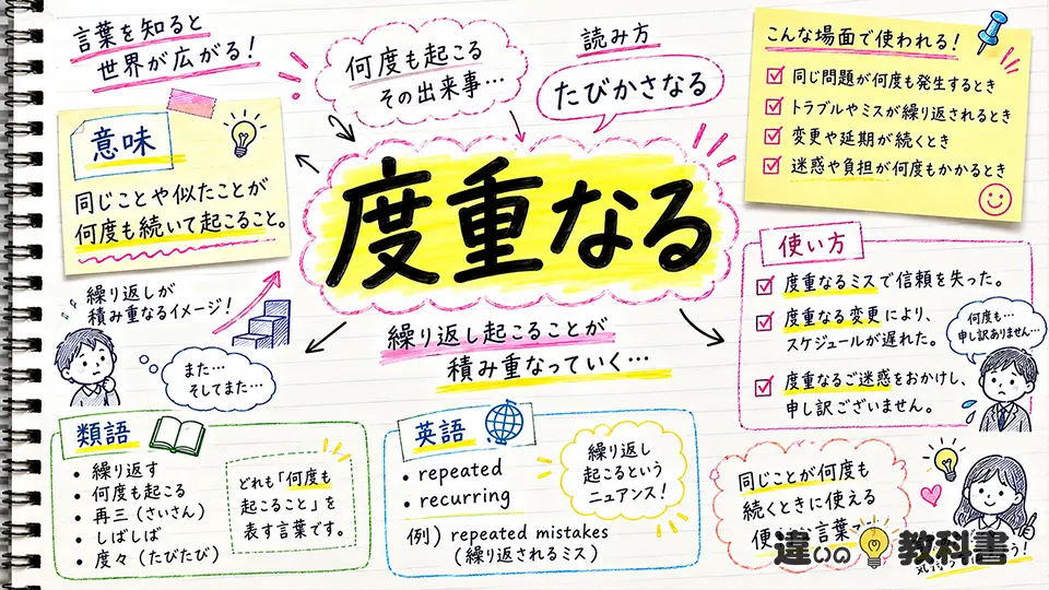 度重なるの意味とは？読み方と基本的なニュアンス