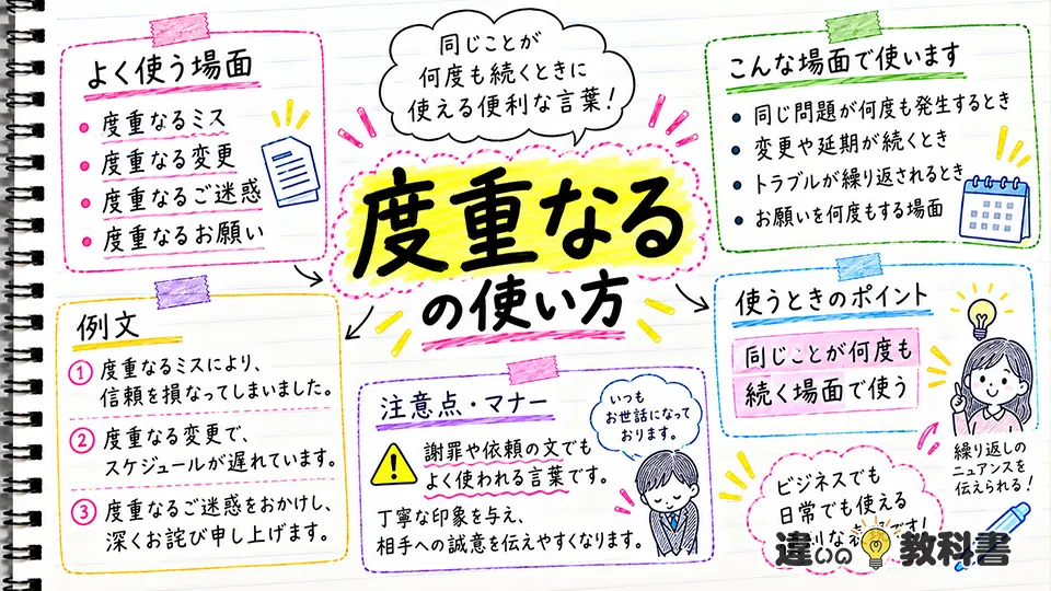 度重なるの意味がわかる使い方・例文