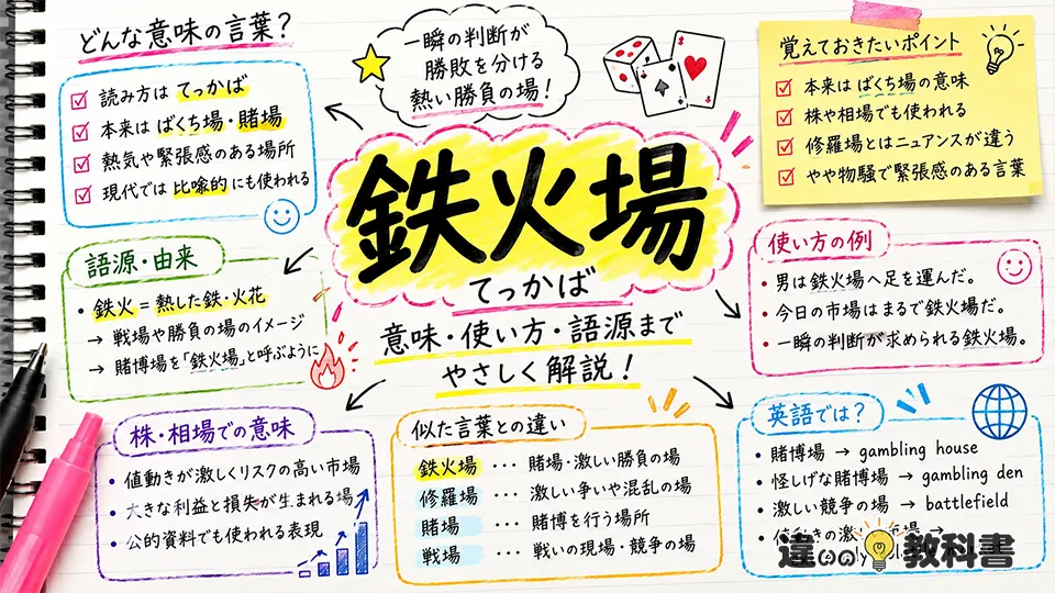 鉄火場（てっかば）の意味や使い方【図解Note】