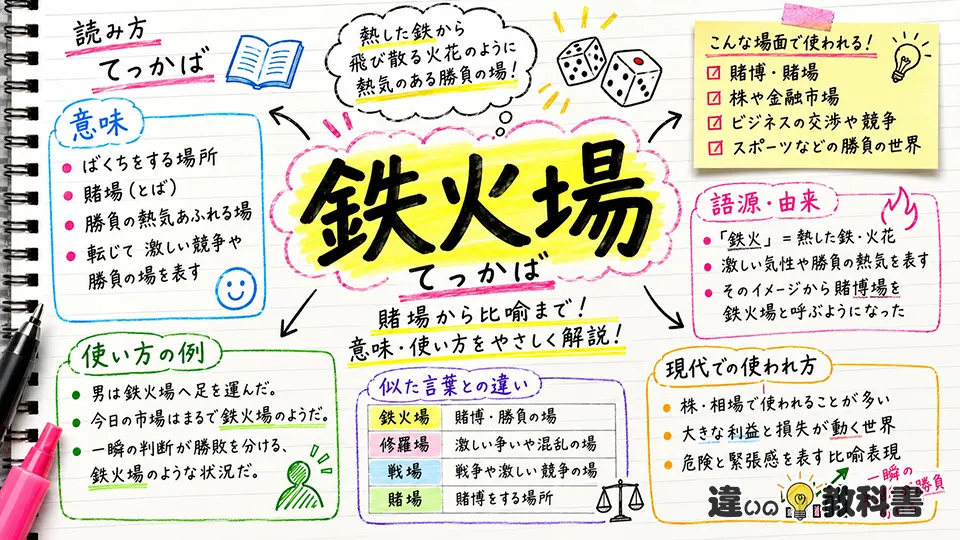 鉄火場の意味とは？読み方と本来の意味をわかりやすく解説