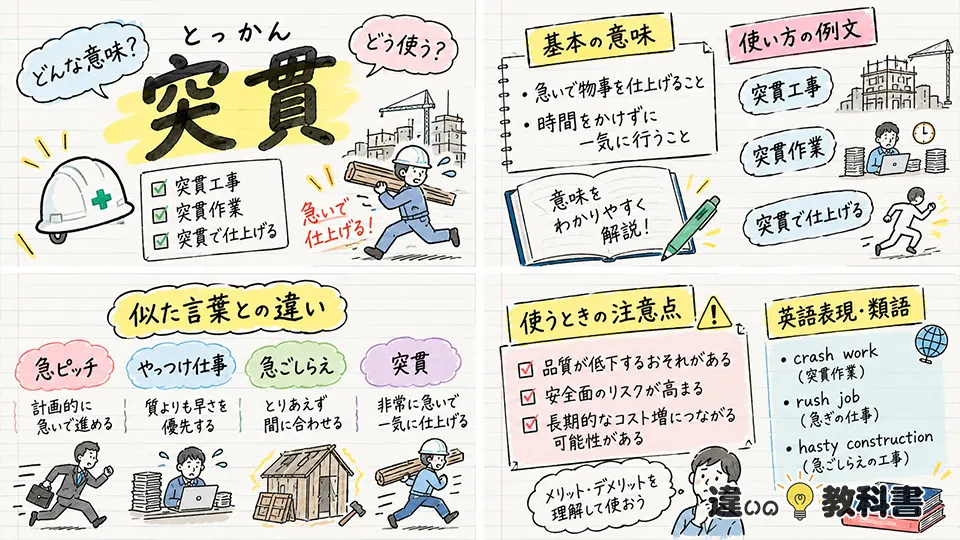 突貫の意味とは？読み方・語源からわかりやすく解説