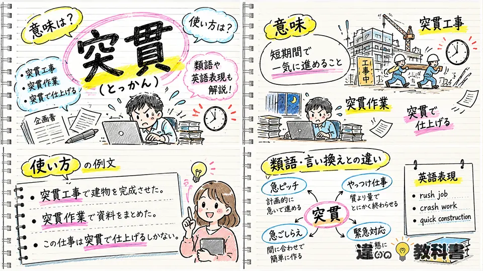 突貫の意味からわかる「突貫工事・突貫作業」の使い方