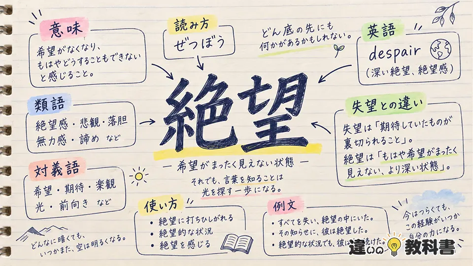 絶望（ぜつぼう）の意味や使い方【図解Note】