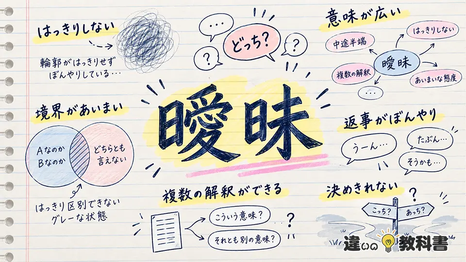 曖昧（あいまい）の意味や使い方【図解Note】