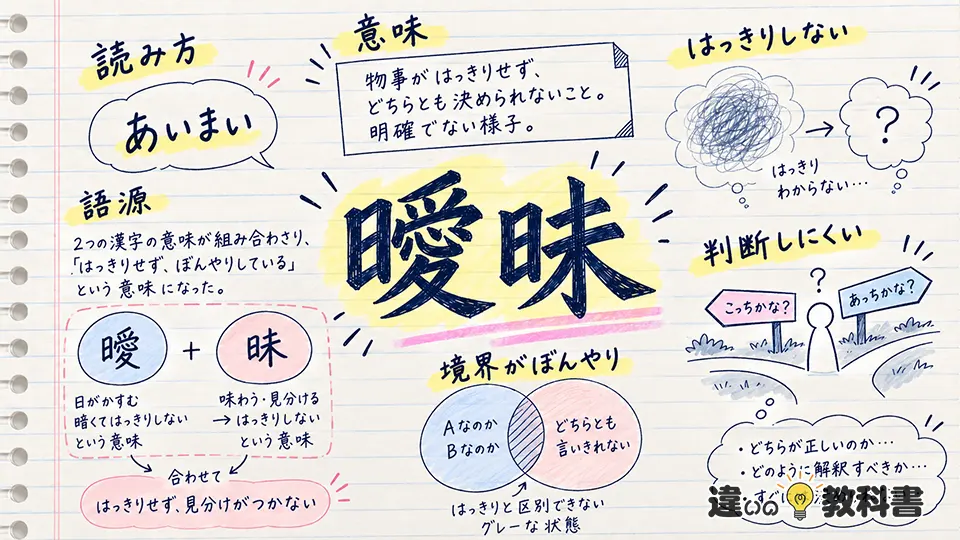 曖昧の意味とは？読み方・語源・基本的なニュアンス