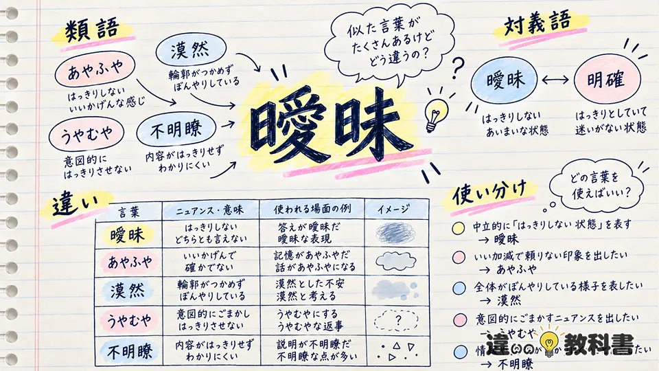 曖昧の意味を類語・似た言葉との違いから理解する