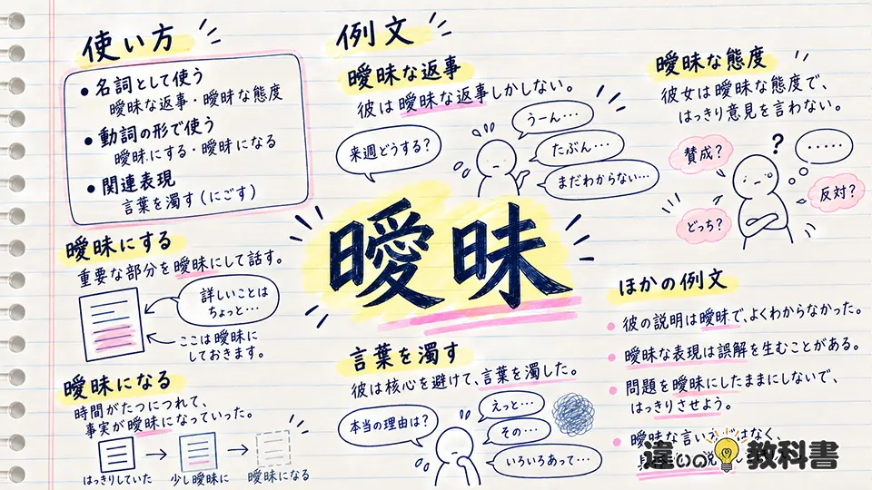 曖昧の意味が伝わる使い方と例文