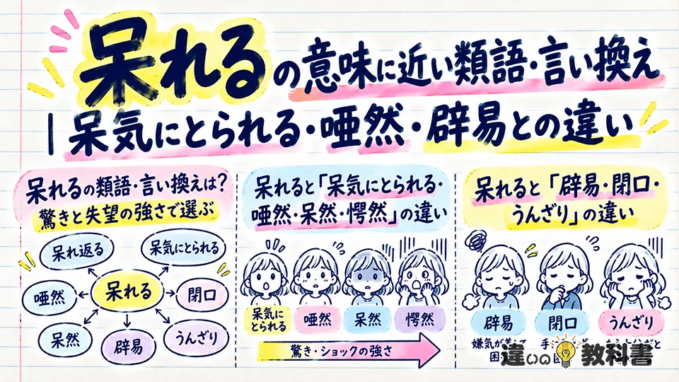 呆れるの意味に近い類語・言い換え｜呆気にとられる・唖然・辟易との違い