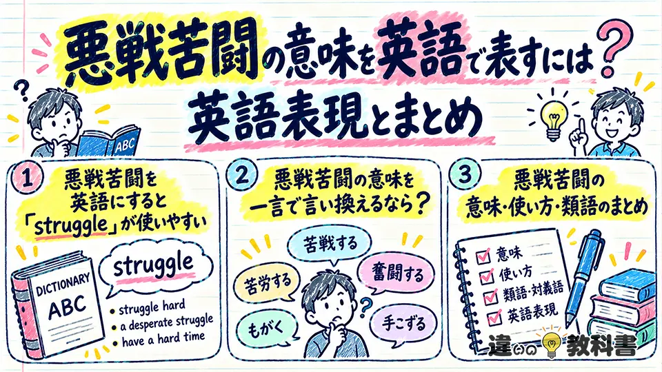 悪戦苦闘の意味を英語で表すには？英語表現とまとめ