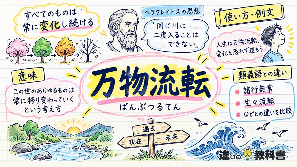 万物流転（ばんぶつるてん）の意味や使い方【図解Note】