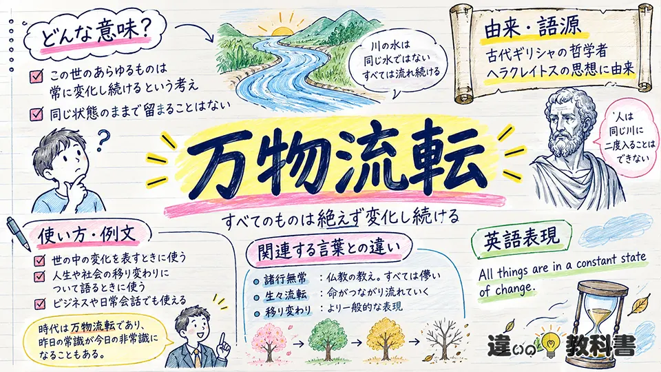 万物流転の意味と由来｜ヘラクレイトスの「万物は流転する」とは