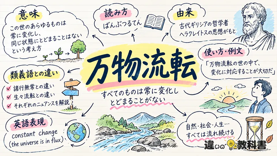 万物流転の意味をさらに深める英語表現・対義語・まとめ