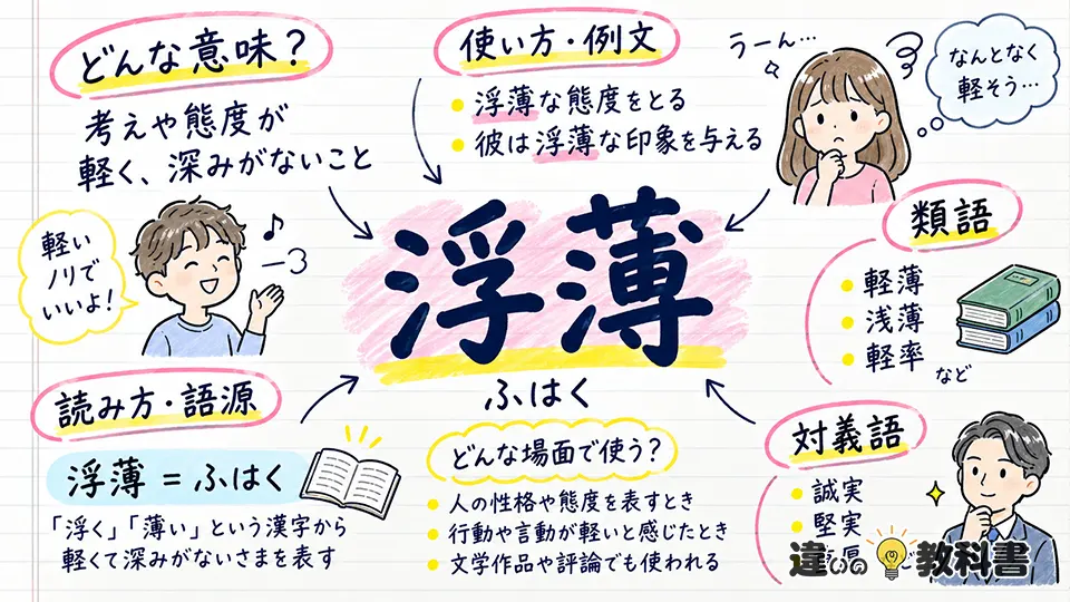 浮薄（ふはく）の意味や使い方【図解Note】