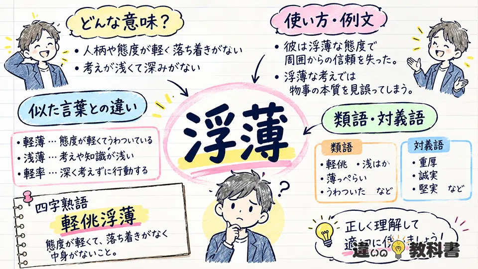 浮薄の意味とは？読み方・語源・ニュアンスをわかりやすく解説