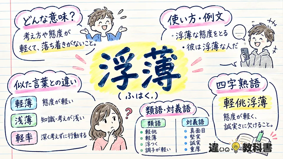 浮薄の意味と使い方｜「浮薄な人」「浮薄な風潮」の例文