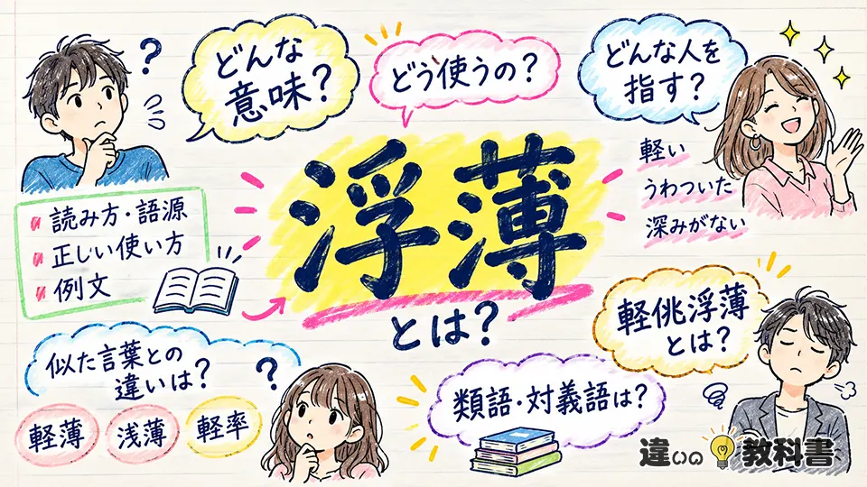 浮薄の意味を類語と比較｜軽薄・浅薄・軽率との違い