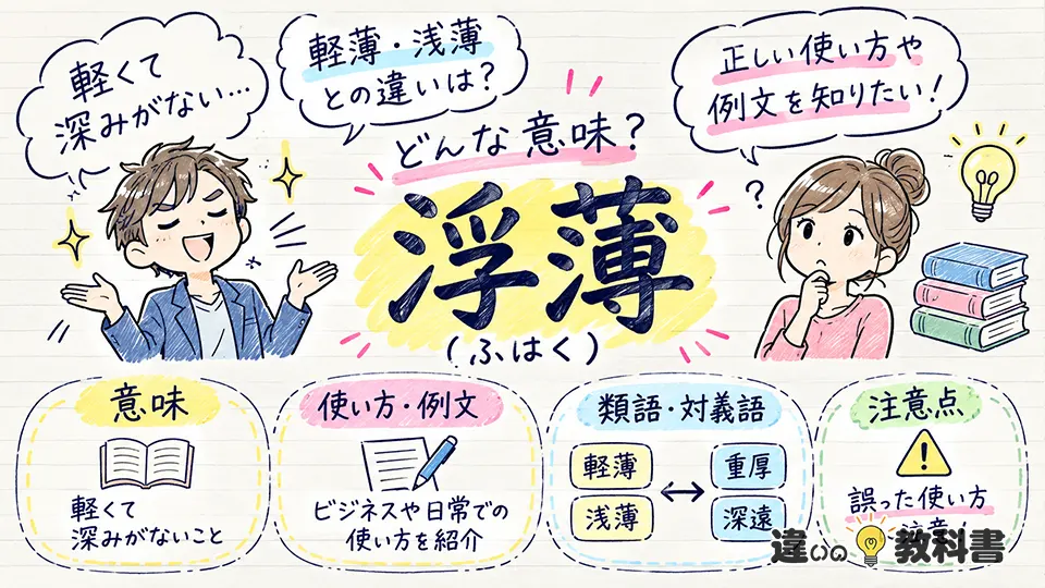 浮薄の意味を深める｜対義語・英語表現・軽佻浮薄