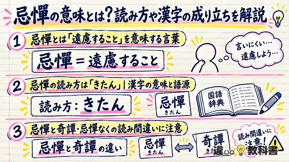 忌憚の意味とは？読み方や漢字の成り立ちを解説