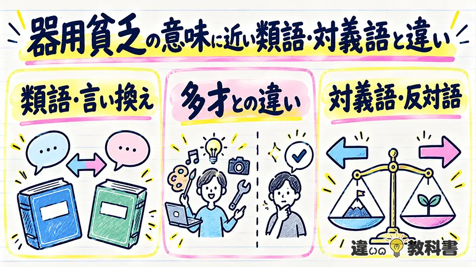 器用貧乏の意味に近い類語・対義語と違い