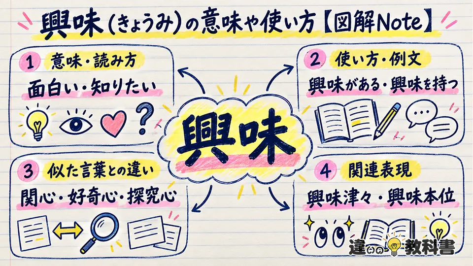 興味（きょうみ）の意味や使い方【図解Note】