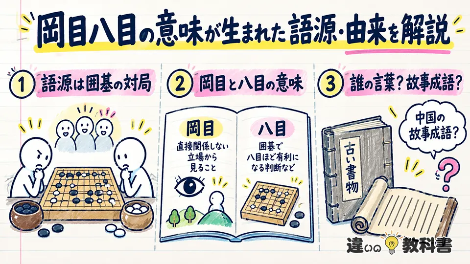 岡目八目の意味が生まれた語源・由来を解説