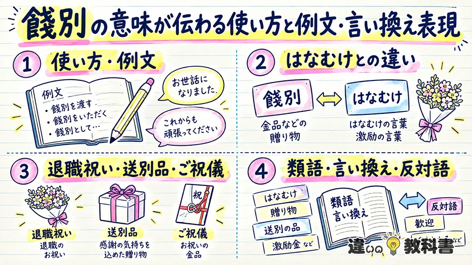 餞別の意味が伝わる使い方と例文・言い換え表現