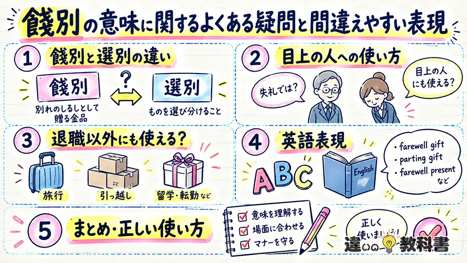 餞別の意味に関するよくある疑問と間違えやすい表現