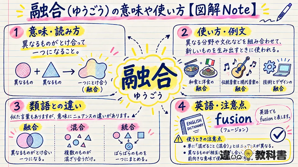 融合（ゆうごう）の意味や使い方【図解Note】
