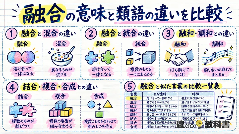 融合の意味と類語の違いを比較
